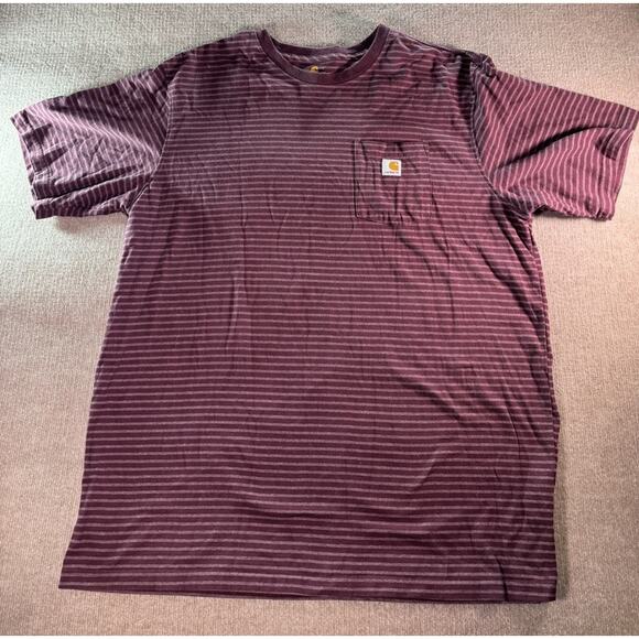 Carhart Size 2XLT Original Fit Short Sleeve Pocket TShirt Maroon - Picture 1 of 6